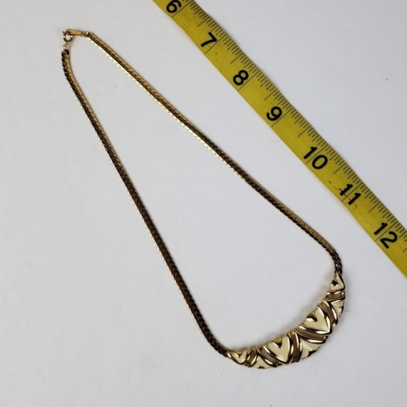 Avon Gold and White Geometric Necklace - Picture 8 of 8